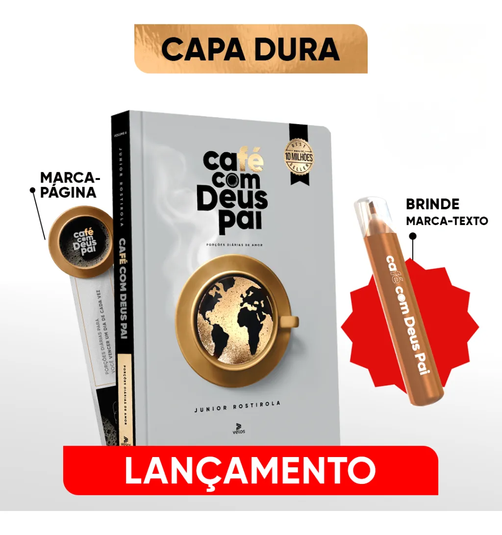Livro Café Com Deus Pai | Volume 6 | Capa Dura + Marca TextoL